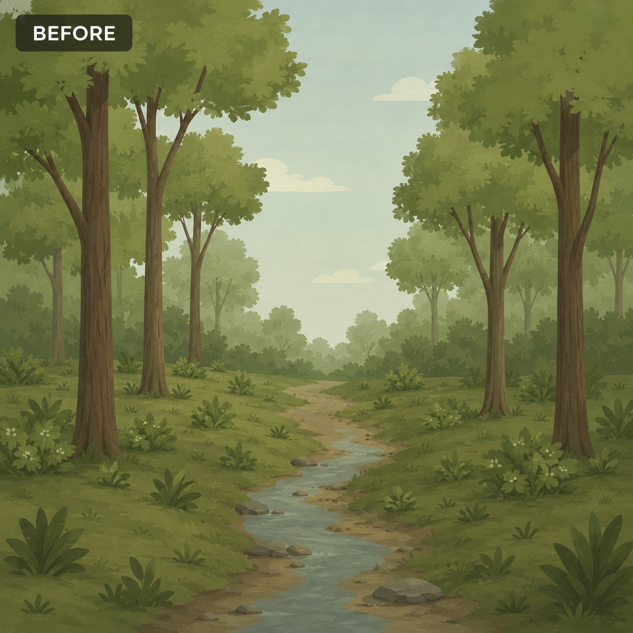 Before — Flat background